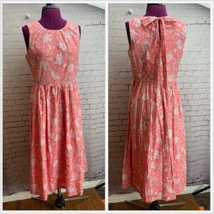 J. Crew Factory Coral Floral Midi Dress